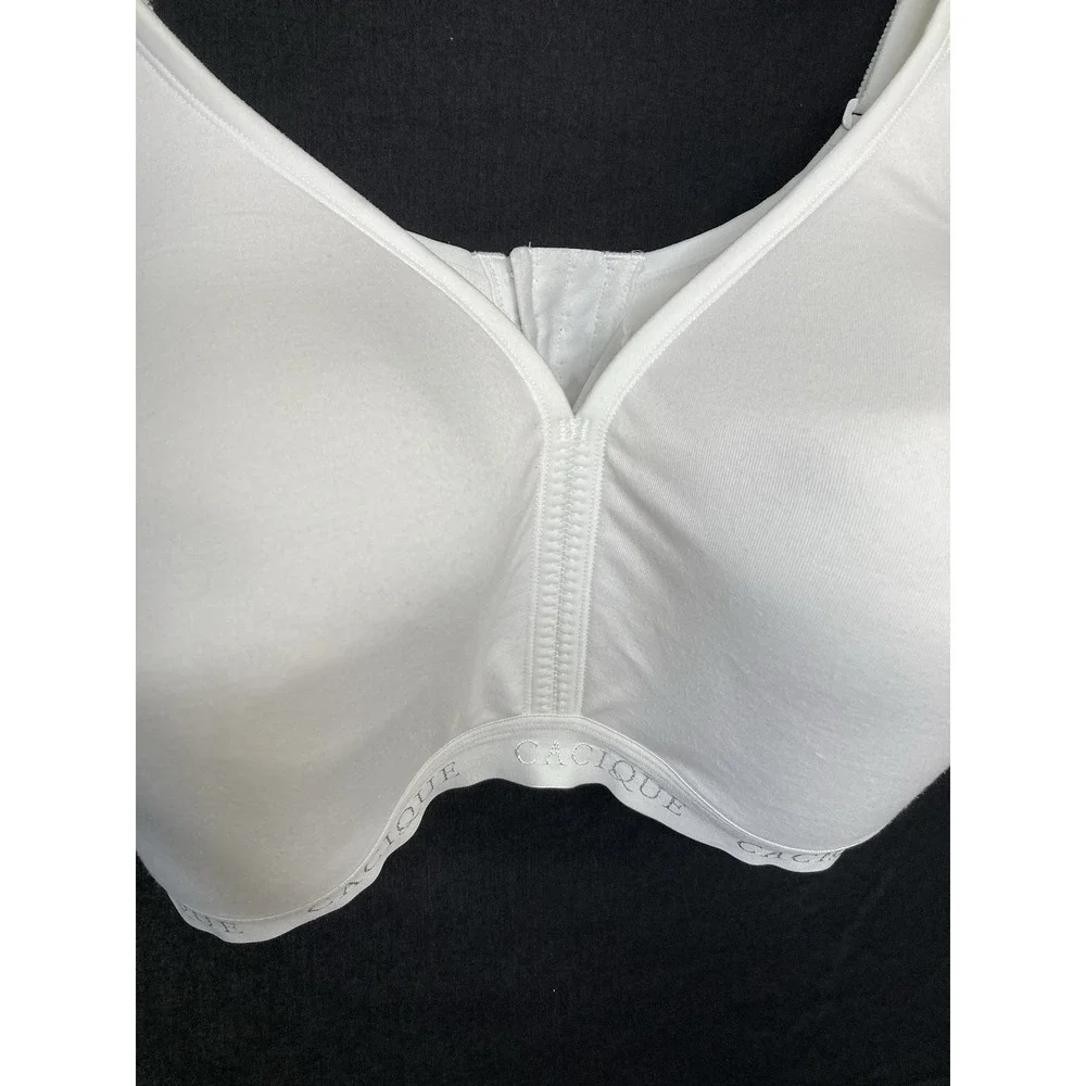 Cacique Wireless Bra Size 44F Comfort Lightly Lined White Full Coverage Soft Cup